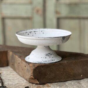 Vintage White Pedestal Plate